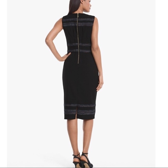 WHBM Body Perfecting Tweed Inset Sheath Dress Sz 0 - Picture 3 of 7